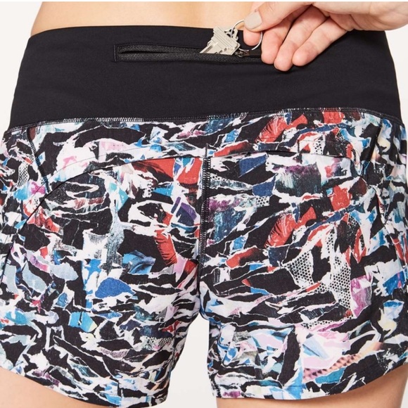 Lululemon Run Times Short II Size 4 Culture Clash Multi Black  Shorts - Picture 2 of 13